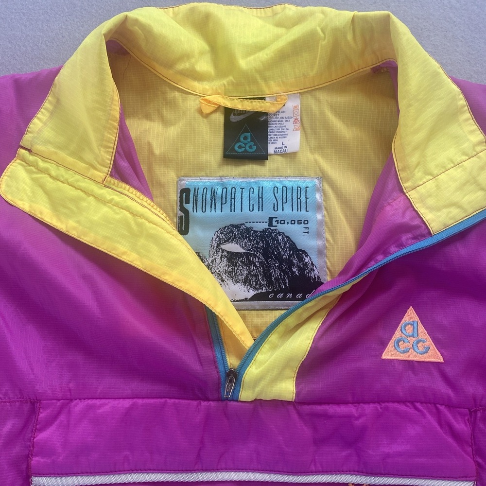 VTG 90s Nike ACG Snowpatch Spire Windbreaker Shell Men's Large Packable Anorak - Picture 2 of 14